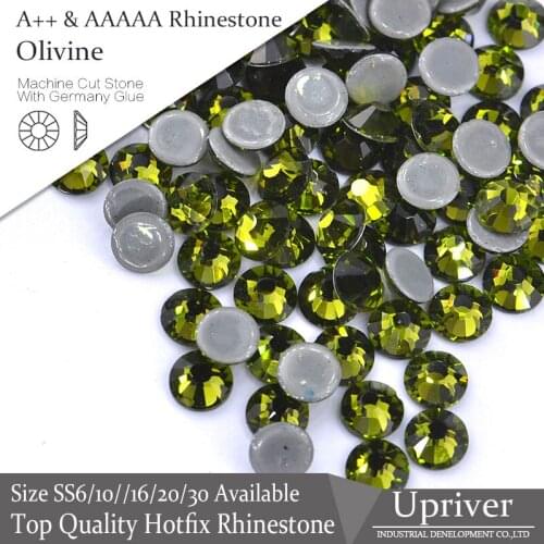 Upriver A++ Flatback Bright Popular Strass Olivine Rhinestone For Wedding Dress Hotfix Rhinestones 1440pcs/288pcs SS6-SS30