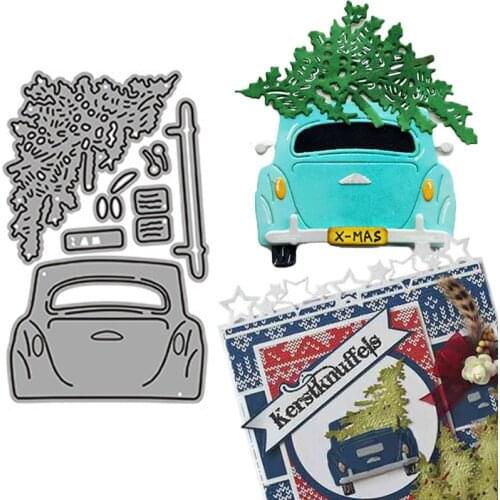 Metal Cutting Dies Cut Die Mold Christmas Car Tree Stencil Template Scrapbooking Embossing Folder Card Making Craft Knife Mould