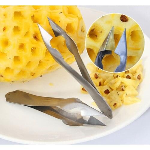 Pineapple Eye Peeler Pineapple Seed Remover Kitchen Stainless Steel Seed Remover Cutting Clip Home Kitchen Tools Gadgets