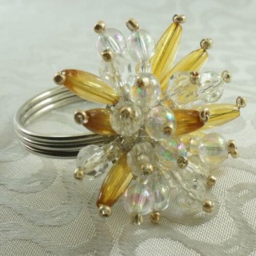 Clear crystal napkin ring, wedding napkin holder