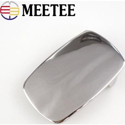 Meetee 79*49mm Solid Stainless Steel Belt Buckles Metal Cowboy Waistband Head for Men Jeans 40mm Belts Leather Craft Accessories
