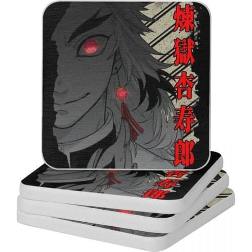 Rengoku The Flame Pillar Diatom Square Round Coaster Non-slip Cup Bonsai Mat Soap Toothbrush Pad Wholesale Diameter 10cm