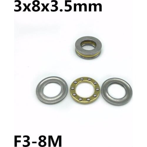 50Pcs F3-8M 3x8x3.5 mm Axial Ball Thrust Bearing plane thrust ball bearing High quality