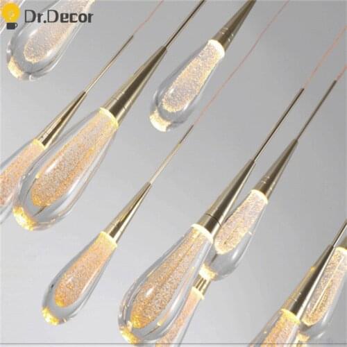 Nordic LED Glass Pendant Lights Lighting Staircase Lamp Living Room LOFT Hall Villa Pendant Lamp Indoor Home Decor Hanging Lamps