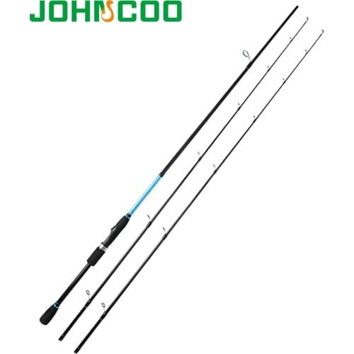 JOHNCOO Carbon Spinning Fishing Rod Fast Action 1.98/2.1/2.4/2.7m 2 Tips Lure Rod vara de pesca Carp Fishing Cane