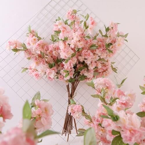 Artificial Cherry Blossom Branch Flower Wall Hanging Sakura 100cm for Wedding Centerpieces Artificial Decorative Flowers Branch