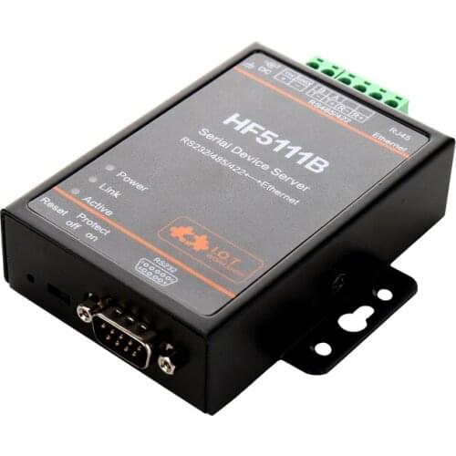 High Flying HF5111B Industrial Modbus Serial RS232 RS485 RS422 to Ethernet Device TCP IP Telnet FreeRTOS DTU Serial Server DTU