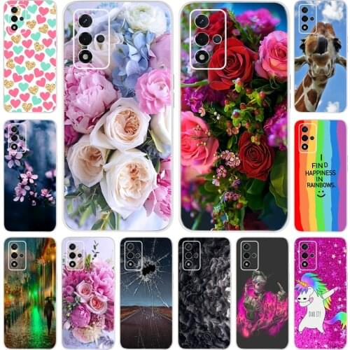 For OPPO A93S 5G Case New Flower Painted Clear TPU Phone Case Back Cover For OPPO A93 S A93 A 93 A 93S Silicone Soft Bumper Bags