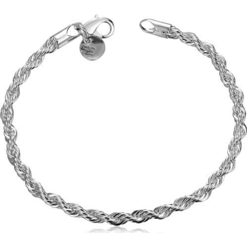 Hot 925 sterling silver bracelet personalized twisted chain women to participate in the wedding to attract attention