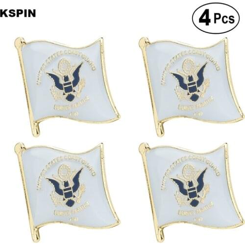 Coast Guard Brooches Lapel Pin Flag badge Brooch Pins Badges 4pcs