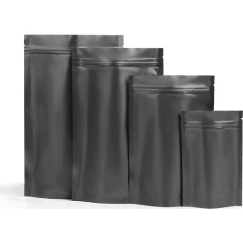 1000pcs/lot Matt Black Stand up Aluminum Foil Ziplock Bag Snack Cookie Tea Coffee Packaging Bag Doypack Black Foil Zipper bag