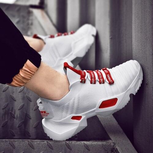 2020 New Stylish Four Seasons Running Shoes For Men High quality White Sneakers Lace-Up Lightweight Breathable Walking Shoes