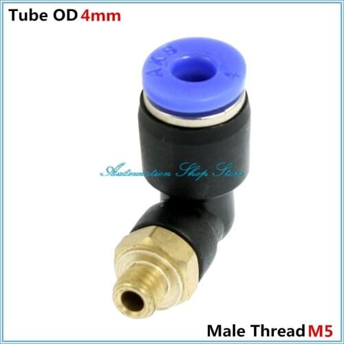 5Pcs L Type 4mm Tube to M5(5mm) Male Thread Pneumatic Quick Fitting Coupler Connector PL4-M5