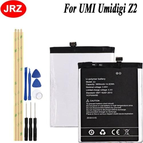 JRZ For UMI Umidigi Z2 Phone Battery For UMI Umidigi Z2 3850mAh Hight Capacity 3.85V Top Quality Replacement Batteries+Tools