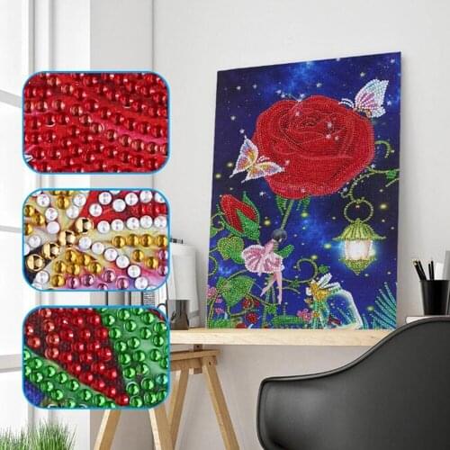 5D DIY Special Shaped Diamond Painting Beauty Girl Diamond Painting Mosaic Cross Stitch Kit Elves Home Wall Decoration Art Craft