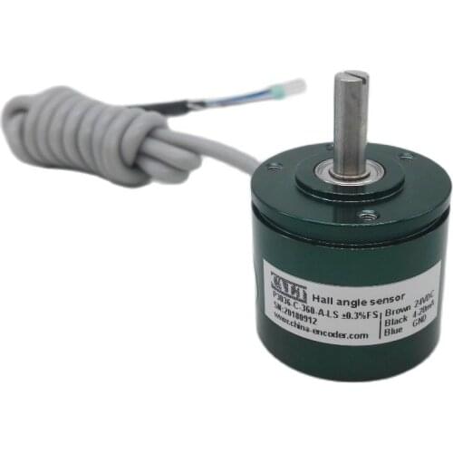 CALT Contactless digitized potentiometer 36mm outer 6mm shaft 24v supply 360 degree analogue output angle measuring sensor P3036