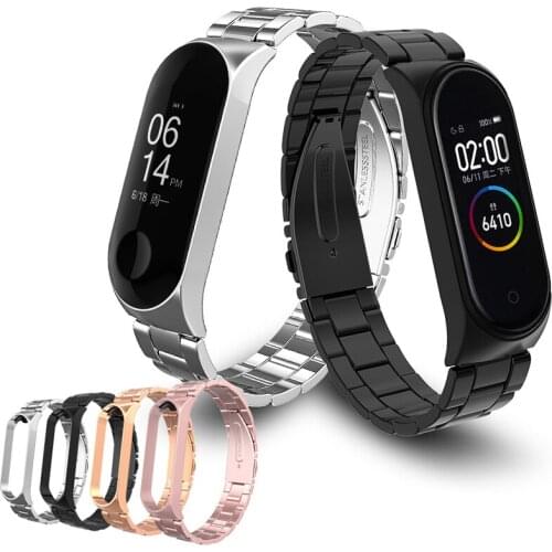 Bracelet for Xiaomi Mi Band 3 4 Metal Stainless Steel Wrist Strap Watch Band For Mi Band4 3 Pulseira Wristband Accessories