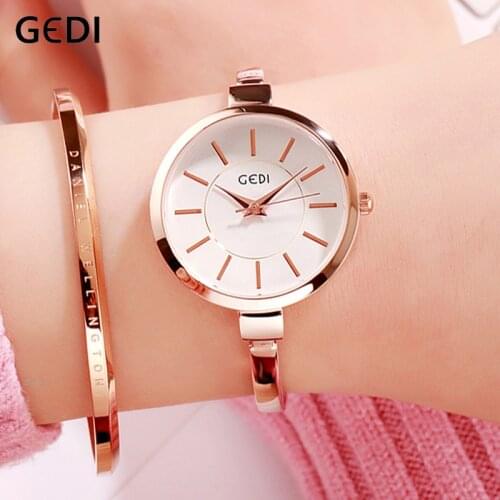 GEDI Watches for Women Big Dial Fashion Clock Female Wristwatch Elegant Bracelet Watch Womens New Water Resistant reloj mujer