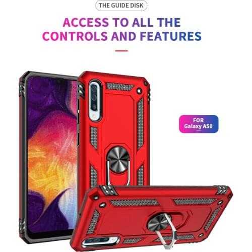 Military Armor Shockproof Case For Samsung Galaxy A50 A50S A70 A70S A30S A20S Magnetic Metal Ring Holder Protective Back Cover