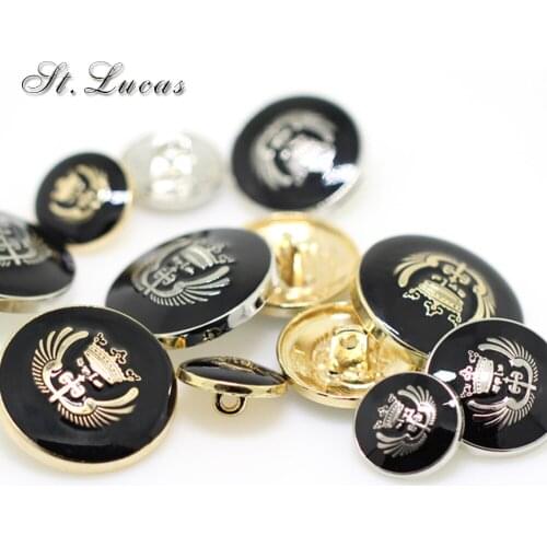 New 10pcs/lot high quality decoration metal buttons gold silver round button for garment sewing accessories DIY scrapbook