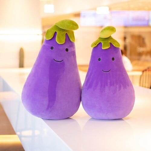 Hot Sale Cartoon Eggplant Plush Toys Stuffed Doll Purple Eggplant do Different Expression Funny A Family of Three Toys Gift
