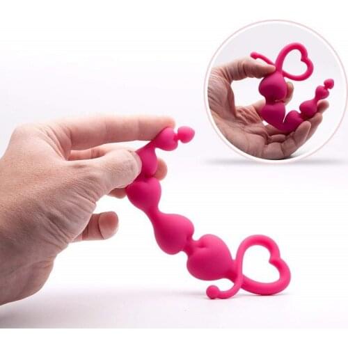 Long Silicone Pink Anal Beads Stimulator Butt Plug Anal Toys For Women Men Masturbation Anal Balls Beads Adult Products Sex Shop