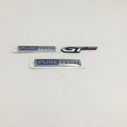 For Peugeot 206 207 208 301 306 307 308 406 508 350 400 THP GT Puretech Pure Tech Emblem Tail Logo Door Fender Decal