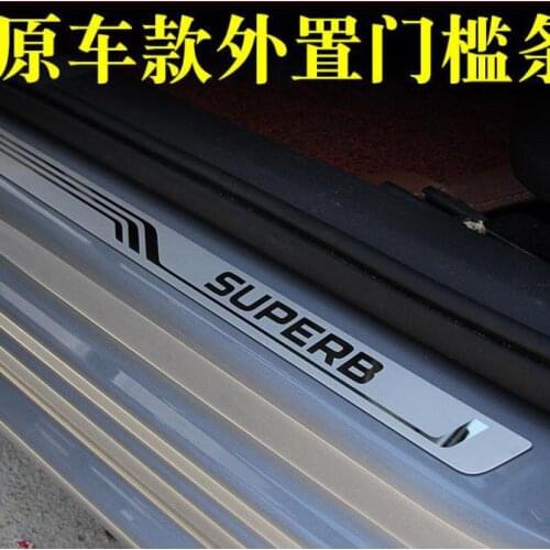 For Skoda Superb 2016 2017 2018 2019 car styling Original factory stainless steel Car door cover outside door sill plate