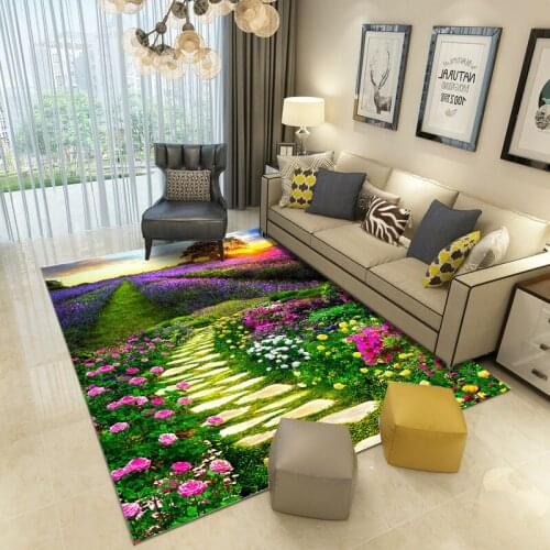 Home Decor Carpet 3D Green Flowers plants Printed Carpets For Living Room Bedroom Area Rug Coffee Table Floor Mat Hallway carpet
