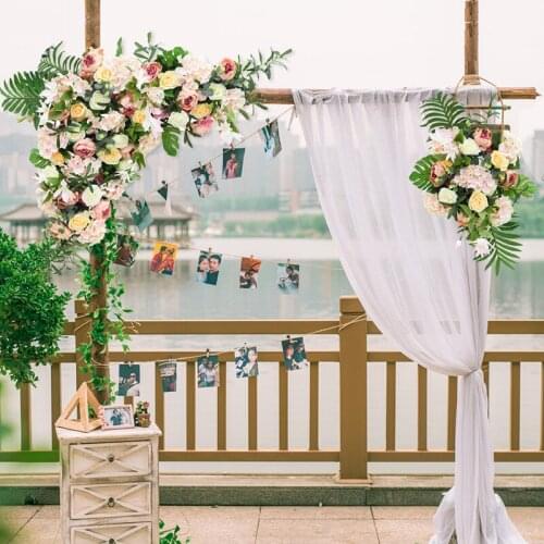 Artificial Hydrangea Rose Flower Row Outdoor Wedding Party Arch Decoration Design Floral Set Simulation Road Lead Backdrop Decor