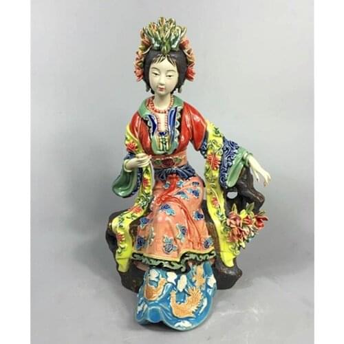 Chinese Ceramic Dolls Fine Art Female Statue Sculpture Art Collections Angels Porcelain Collectible Home Decor Crafts L3390