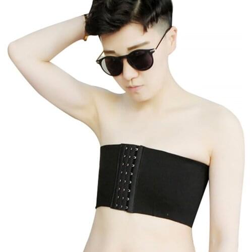 Trans Les Cotton Strapless Chest Breast Binder Tomboy Plus Size Breathable Short Corset Underwear Tank Top Cosplay Women Vest