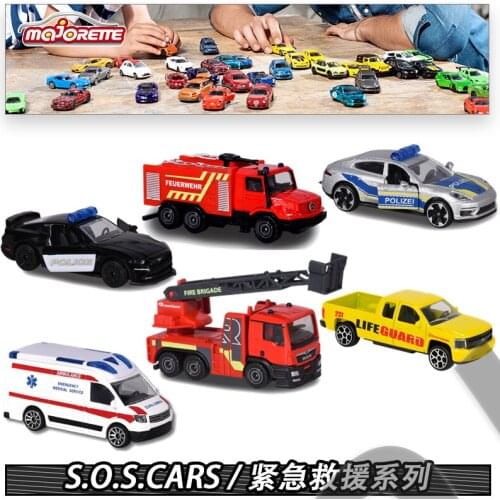 Majorette 1/64 S.O.S. Series Car Hot Pop Kids Toys Motor Vehicle Diecast Metal Model MAN,VW, Porsche, Mercedes Benz
