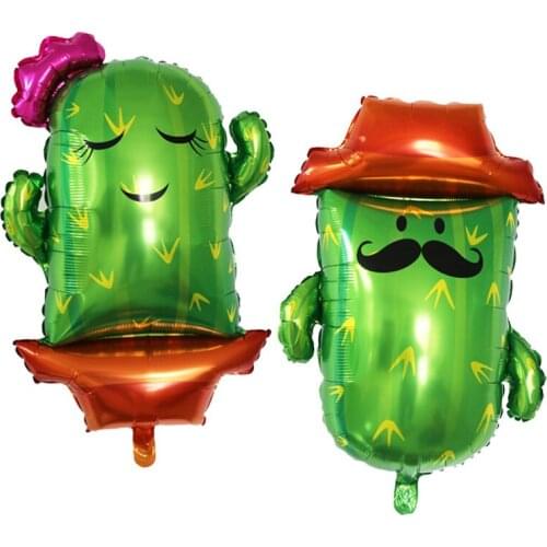 Cartoon Cactus Balloon Mexican Carnival Decoration Wedding Birthday Party Decoration Aluminum Foil Balloon Wholesale