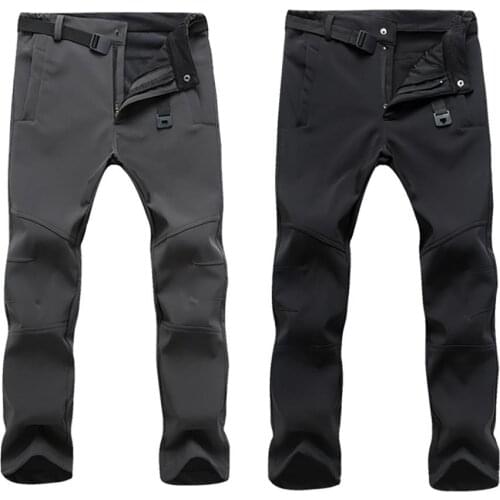 Men Winter Fishing Trekking Hiking Pants Camouflage Plush Thick Long Trousers