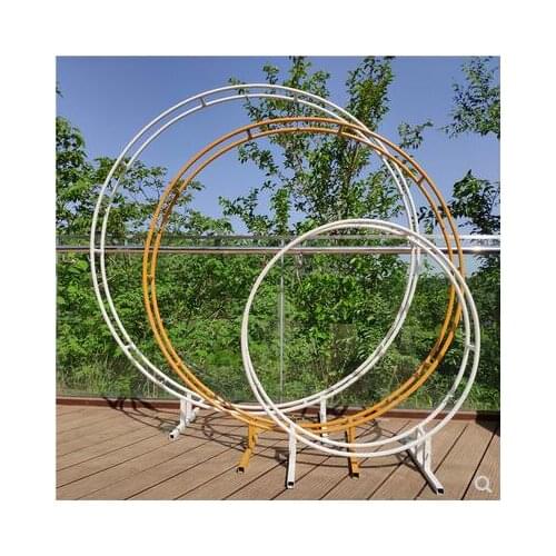 New wedding wrought iron arch prop ring double pole flower door frame arc wedding outdoor stage background decoration