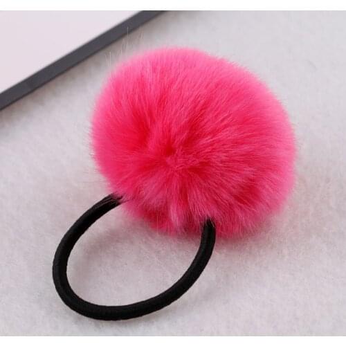 New Hot Lovely Fashion Women Girls Warm Artificial Fake Rabbit Fur Ball Girls Elastic Hair Rope Party Vacation Headdress