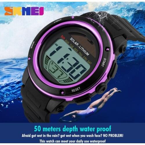 New SKMEI Solar Power Watch Men Sport Watches Digital Masculino Waterproof Wrist Watch Relojes Homme De La marca Erkek Kol Saati