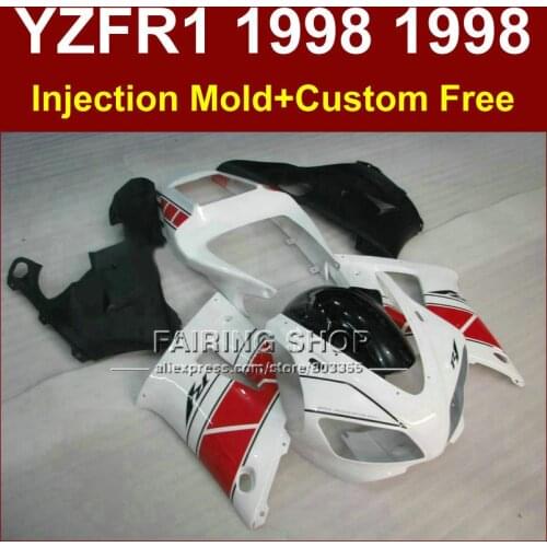 Clean white black fairings kit for YAMAHA YZF R1 YZF1000 98 99 fairing parts R1 1998 1999 YZF R1 bodyworks +7Gifts