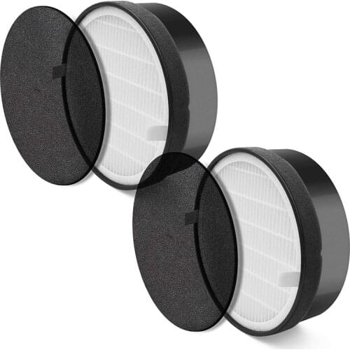 Air Purifier LV-H132 Replacement, True HEPA and Activated Carbon Filters Set, LV-H132-RF, 2 Pack, Black