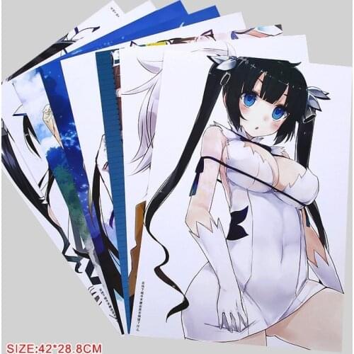 8pcs/set Dungeon Ni Deai Wo Motomeru No Wa Machigatteiru Darou Ka Posters Included 8 Different Pictures poster Sizes 47x29 CM