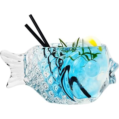 Fish cocktail bar Thickening of cold drinking cocktail glass vessels Personality fish cup 190 ml