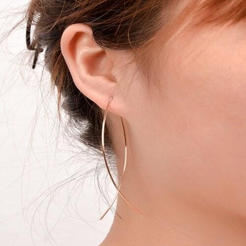 ISINYEE Punk Style Fish Shaped Stud Earrings For Women Girls Simplicity Geometric New Design Handmade Wire Earring Jewelry