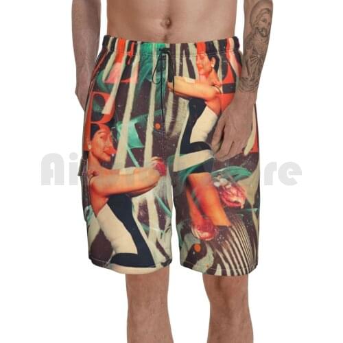 Love Her Beach Shorts Men Beach Pants Swim Trunks Frank Moth Vintage Collage Pop Art Black And White People Womens