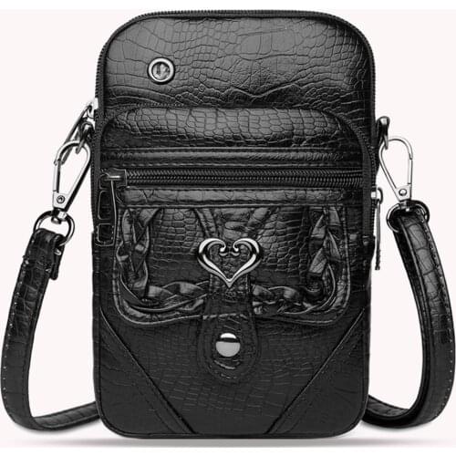 2021 New Vintage Crossbody Bag Casual Pure Color PU Leather Women Mobile Phone Bag Purse for Womens Handbags