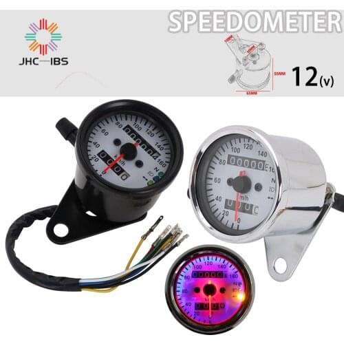 Motorcycle LED Speedometer 160km/h Gauge Signal Dual Digital Display Metal DC 12V For Honda Yamaha Suzuki Kawasaki KTM Universal