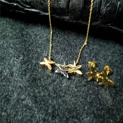 ONLY ONE SET Multi-Choices Cute Animals Choker Necklace Earrings Set For Women Stainless Steel Jewelry For Child Gift CS007