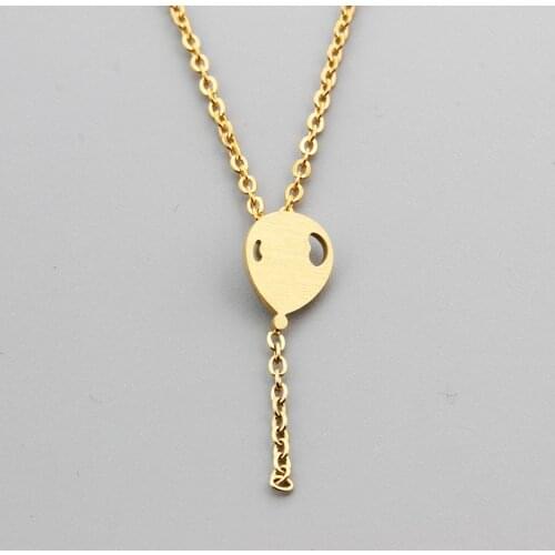Child Gift Hot Air Balloon Pendant Necklace Women Kids Jewelry Minimalist Stainless Steel Gold Color Long Chain Tassel Necklace