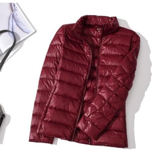 Spring Autumn Light Thin Down Jackets Female Stand Collar Short Loose Down Coat Women Casual Plus Size 3XL Down Coats YP2046