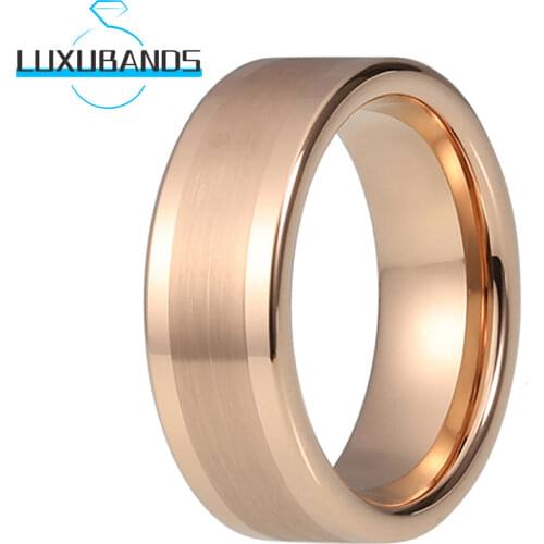 Tungsten Wedding Band 6MM For Men Wemen Blue Stepped Edges Brushed Finished Black Inner Two-Tone Comfort Fit